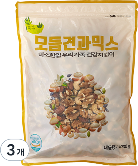 미소한입 두리식품 모듬견과믹스, 1kg, 3개