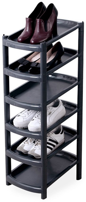 리빙해피 룸트 슬림 신발 정리대 6단, 블랙, 1개