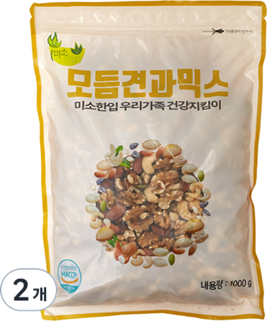 미소한입 두리식품 모듬견과믹스, 1kg, 2개