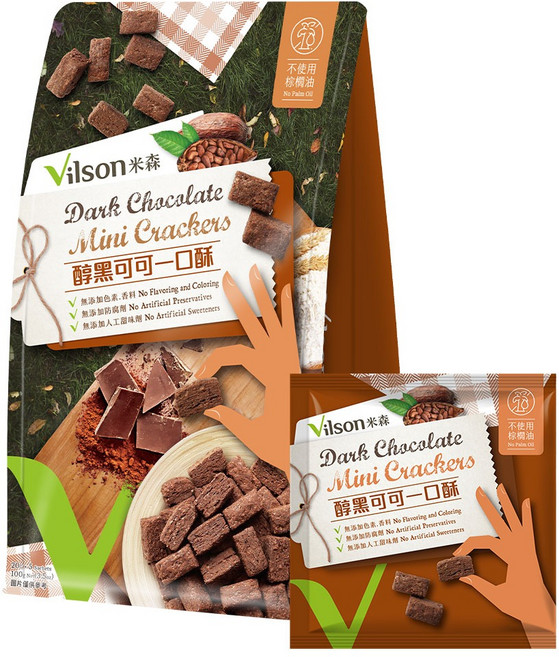 Vilson 米森 醇黑可可一口酥 5包, 1袋, 100g