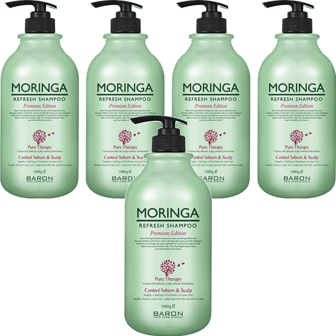 바론 모링가 리프레쉬 샴푸, 1kg, 5개