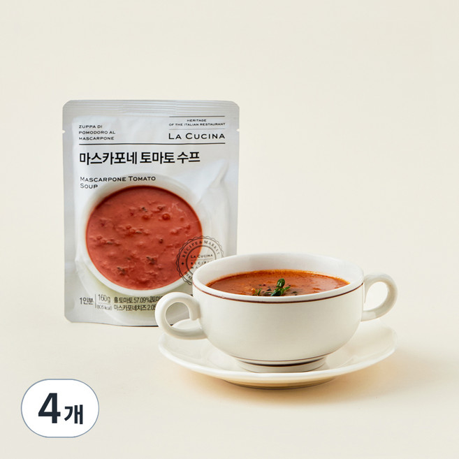 라쿠치나 마스카포네 토마토 스프 (냉장), 160g, 4개