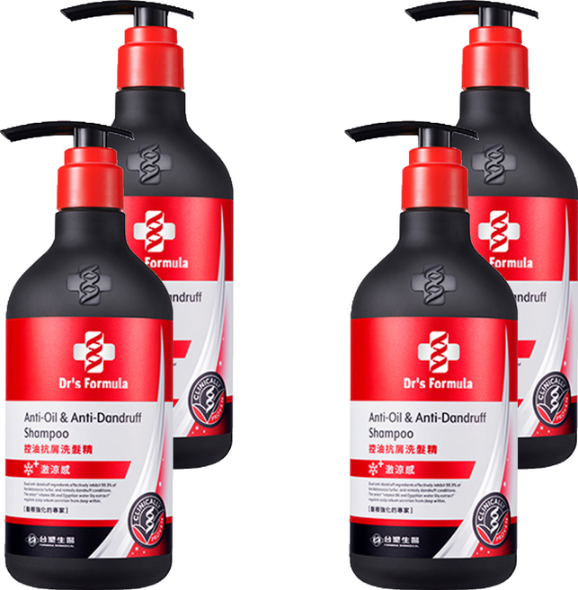 台塑生醫 Dr's Formula 控油抗屑洗髮精 激涼款, 580g, 4件