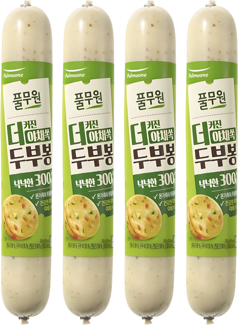 풀무원 더커진 야채쏙 두부봉 어육소시지, 4개, 300g