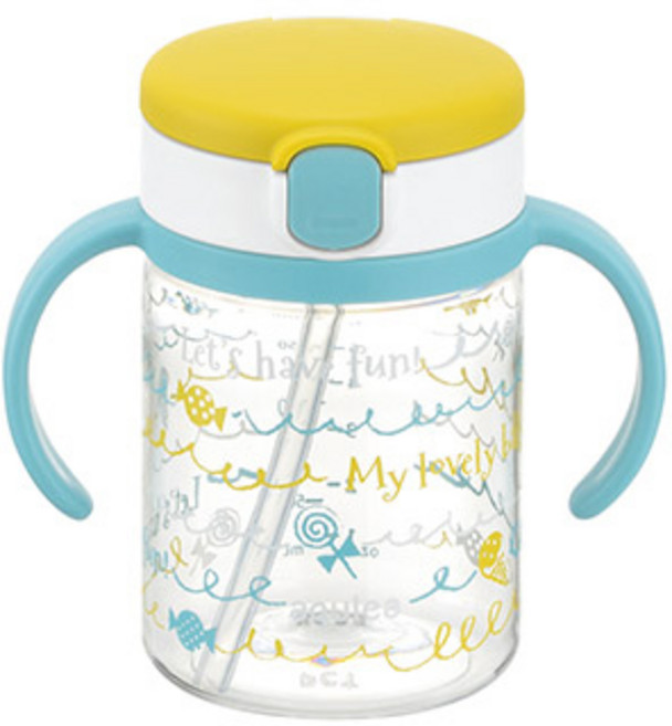 릿첼 AQ 머그 빨대컵, 200ml, 1개, 옐로우