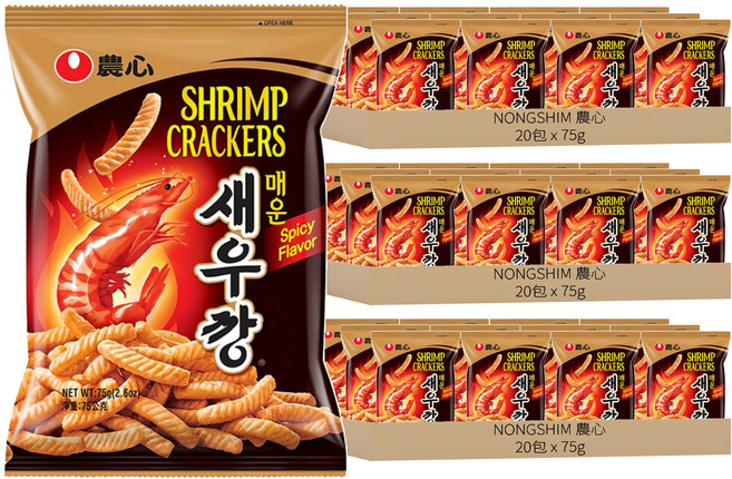NONGSHIM 農心 蝦味條 辣味, 75g, 60包