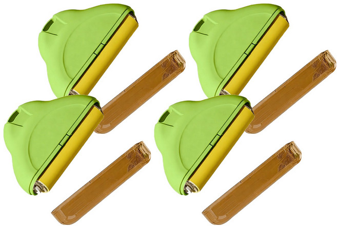 모리의집 물세척 반영구 옷 먼지 제거기 휴대용 미니 돌돌이 연두, 4개