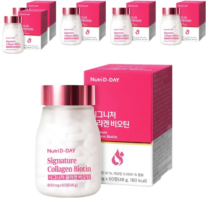 뉴트리디데이 시그니처 콜라겐 비오틴, 60정, 6개 - 쿠팡