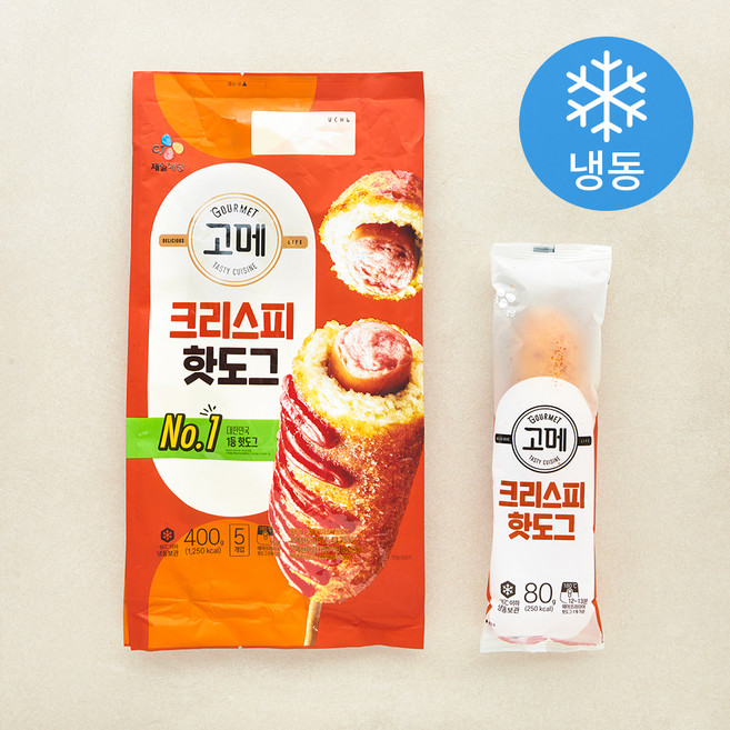 고메 크리스피 핫도그 (냉동), 80g, 5개입, 1개
