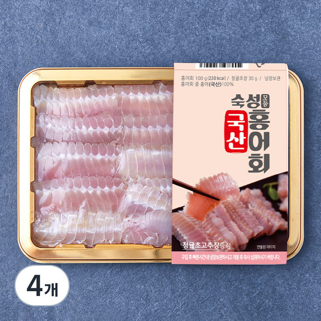 은하수산 국내산 모둠 숙성 홍어회 (냉장), 4개, 100g