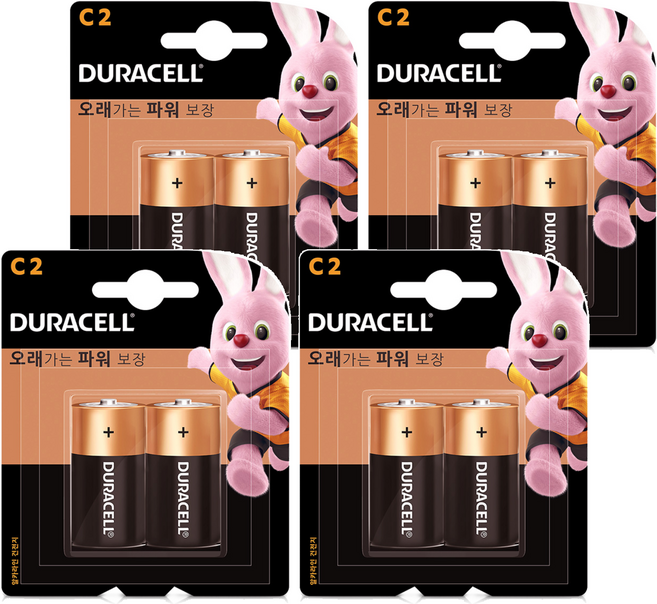 듀라셀 알카라인 건전지 C, 2개입, 4개