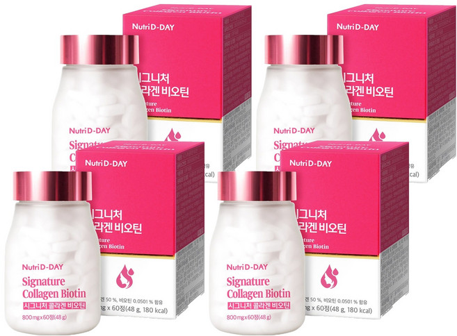 Nutri D-DAY Signature膠原蛋白生物素錠, 60顆, 4個