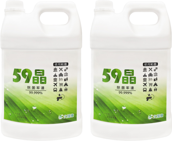 次綠康 59晶 健康除菌清潔液, 4L, 2桶