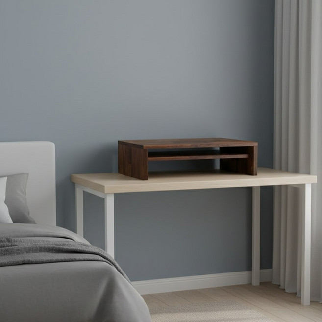 二層螢幕架, 拚接木色