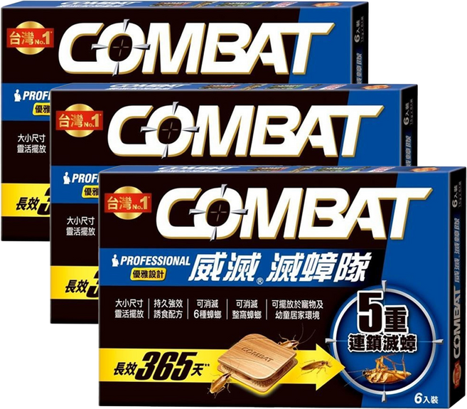 COMBAT 威滅 滅蟑隊 1.5g 6個, 9g, 3盒