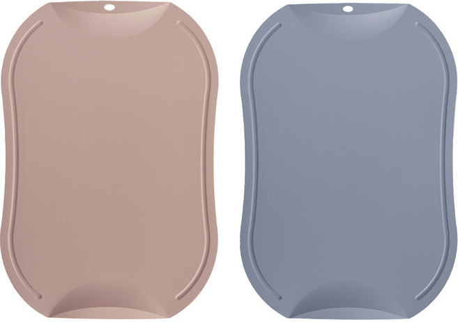 도블레 칼집 안나는 항균 도마 2종 세트, 살몬, 블루그레이, 1개