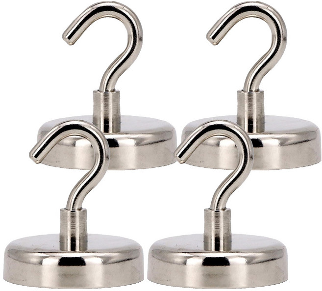 超強力磁鐵掛勾 36 x 49.8mm, 4個, Silver