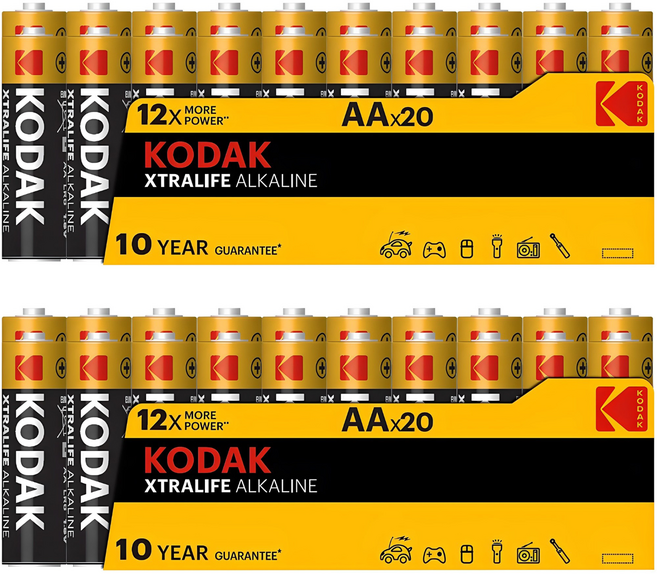 코닥 XtraLife 알카라인 AA건전지, 20개입, 2개