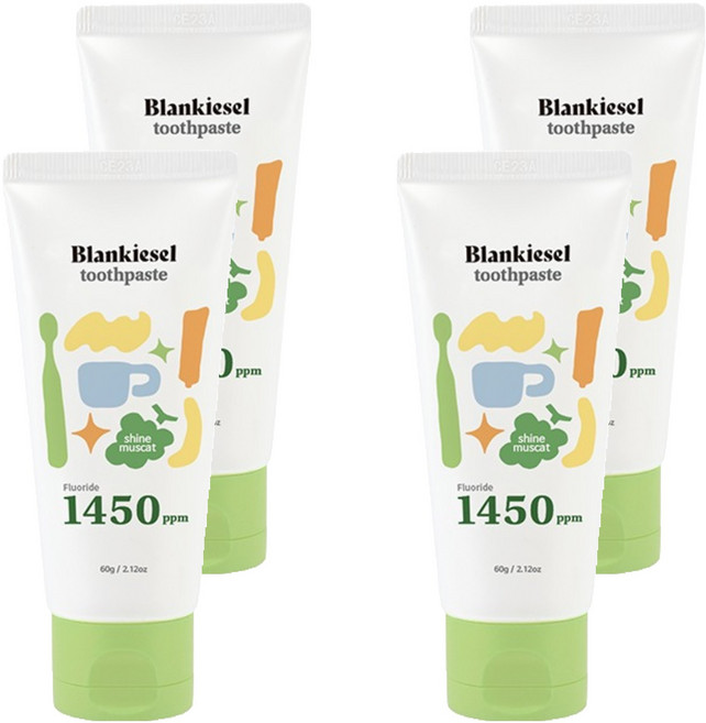 블랑키즐 1450 고불소 치약 샤인머스캣향, 60g, 4개