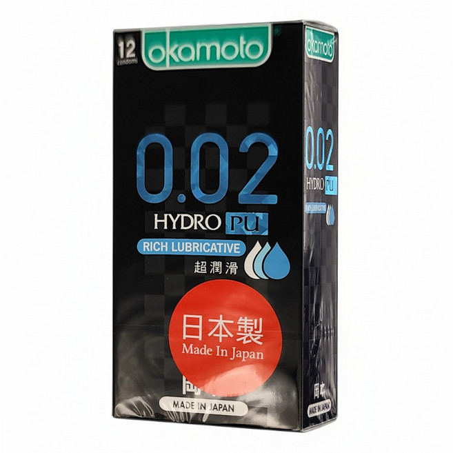 Okamoto 岡本 0.02RL超潤滑保險套, 1盒, 12入