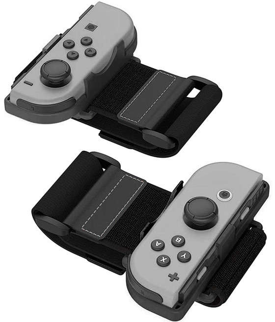 업마켓 아키토모 닌텐도 스위치 조이콘 손목 암 밴드 좌우세트, 블랙, 1세트