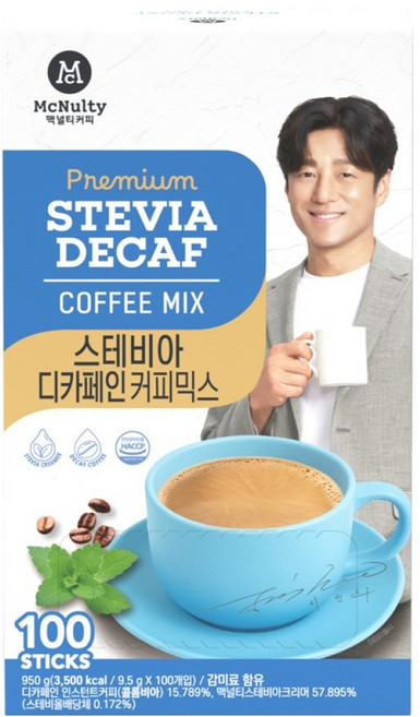 맥널티커피 스테비아 디카페인 커피믹스, 9.5g, 100개입, 1개