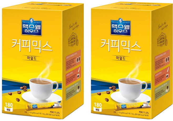 맥스웰하우스 마일드 커피믹스 스틱형, 11.8g, 180개입, 2개