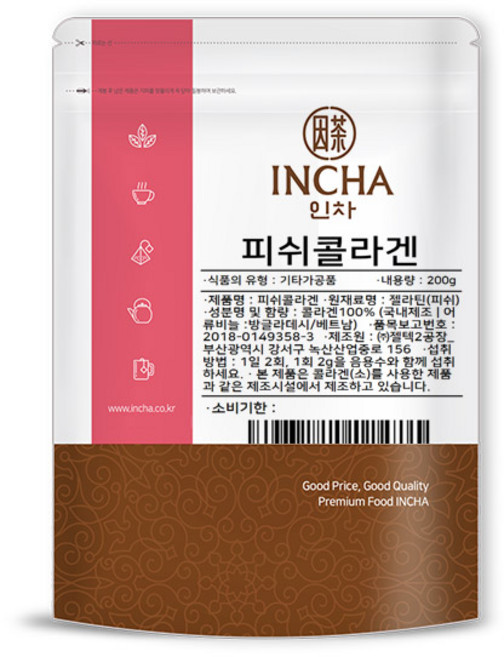 인차 피쉬콜라겐 분말, 1개, 200g