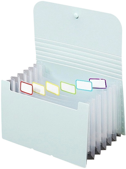 마다꾸미 A6 지폐 보관함 통장 영수증 정리 아코디언 7칸 투명속지 파일, 그린, 1개