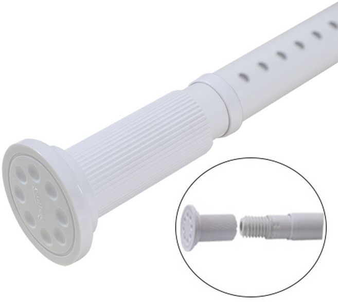 썬데코 30mm 강력 이중스프링 압축식 커튼봉, 화이트