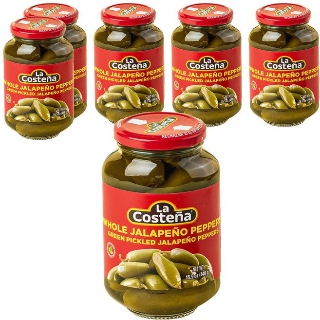 라코스테냐 홀 할라페뇨 페퍼, 440g, 6개