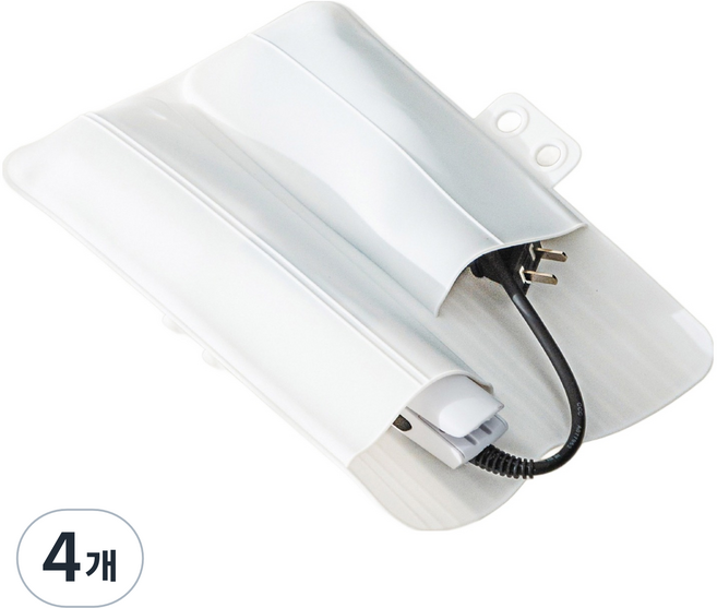 마루앤코 고데기 데임방지 실리콘 파우치 열방지 매직기 보관 패드, 4개, 화이트