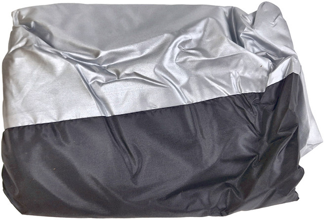 防水摩托車罩 防盜鎖孔 防風插扣 四季適用, 黑色 + 銀色