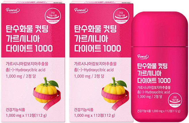 Funeat 碳水化合物阻斷藤黃果美體錠 1000mg, 2瓶, 112錠