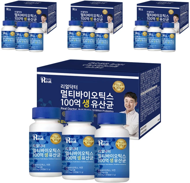 리얼닥터 멀티바이오틱스 100억 생 유산균, 30정, 12개 - 쿠팡