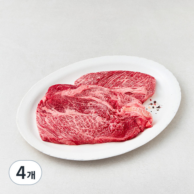 한우 1등급 등심 구이용 (냉장), 600g, 4개