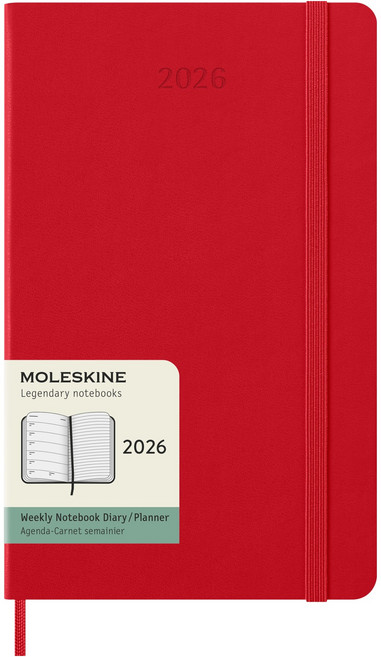몰스킨 2026년 클래식 위클리 다이어리 12개월 하드커버 라지, 스칼렛 레드, 1개