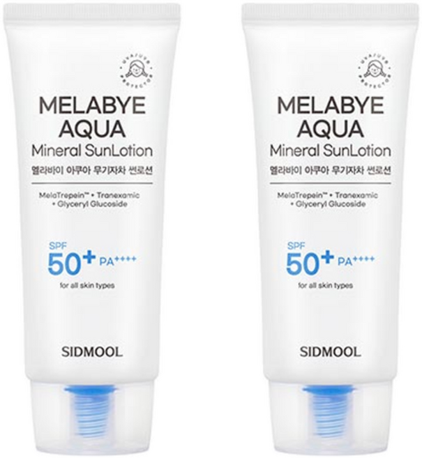 시드물 멜라바이 아쿠아 무기자차 썬로션 SPF50+ PA++++, 50g, 2개