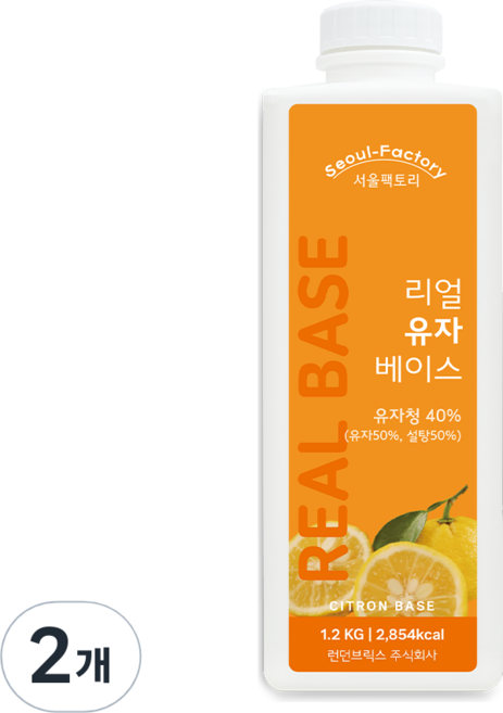 서울팩토리 리얼 유자 베이스, 1.2kg, 2개