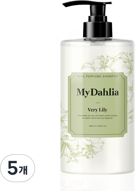 마이달리아 리얼 퍼퓸 샴푸 베리 릴리향, 5개, 1L