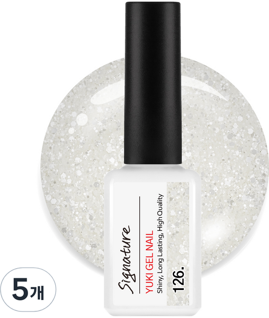 유키 시그니처 젤네일, 126호 화이트트래져, 7g, 5개