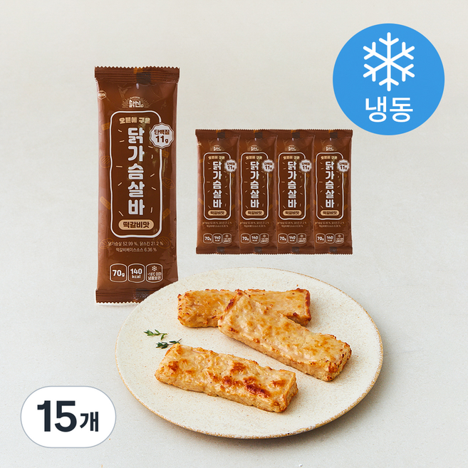 다신 닭가슴살바 떡갈비맛 (냉동), 70g, 15개, 1개입