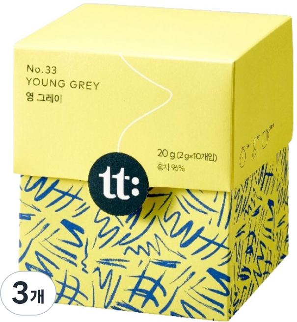 티트라 영 그레이 티, 3개, 10개입, 2g