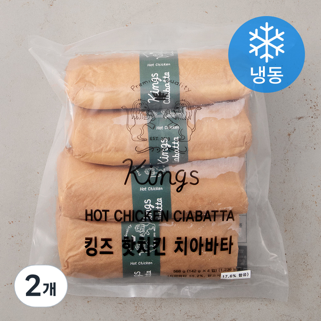 킹즈 핫치킨 치아바타 4개입 (냉동), 568g, 2개