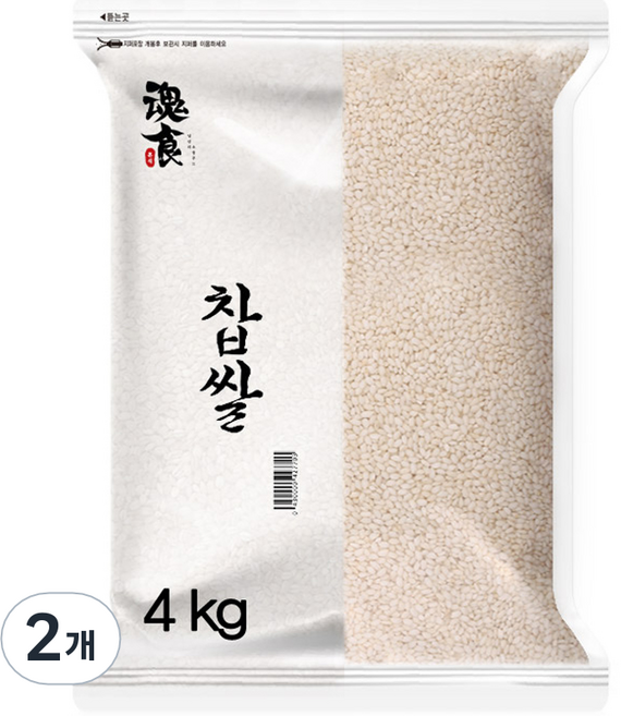 혼식 찹쌀, 4kg, 2개