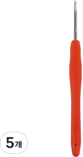 Ancalls Lava Lava 矽膠毛線鉤針 5/0號 3mm, 朱紅色, 5個