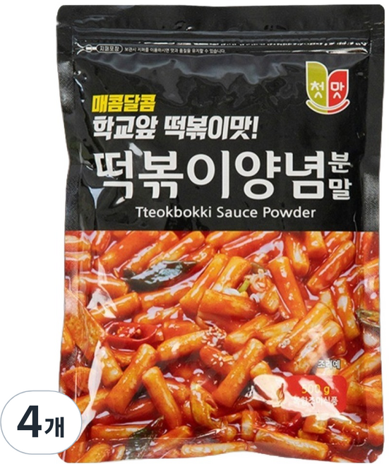 첫맛 떡볶이양념분말 순한맛, 500g, 4개
