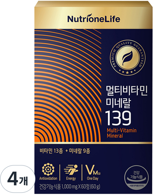 뉴트리원 라이프 멀티비타민 미네랄139, 60정, 4개