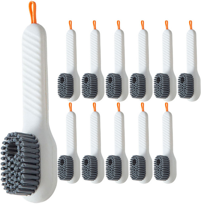 더자카 올인원 다용도 운동화 청소솔 4.5 x 17 cm, 화이트, 12개