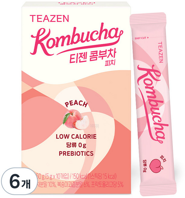 티젠 콤부차 피치, 5g, 10개입, 6개